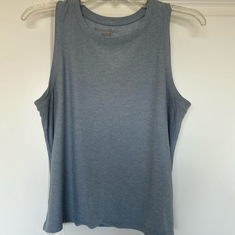 Beyond Yoga Light Blue Muscle Tee